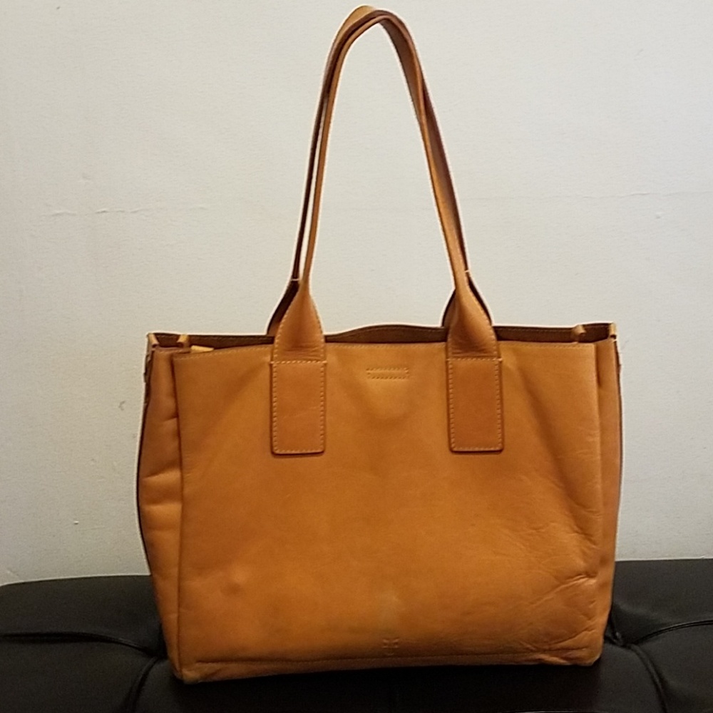 FRYE iLANA TOTE YELLOW LEATHER with SUEDE LINING